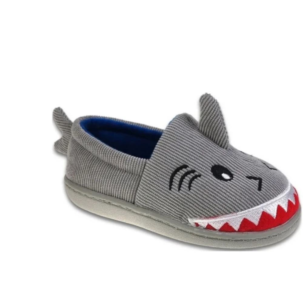 Gray Shark Slippers for Kids